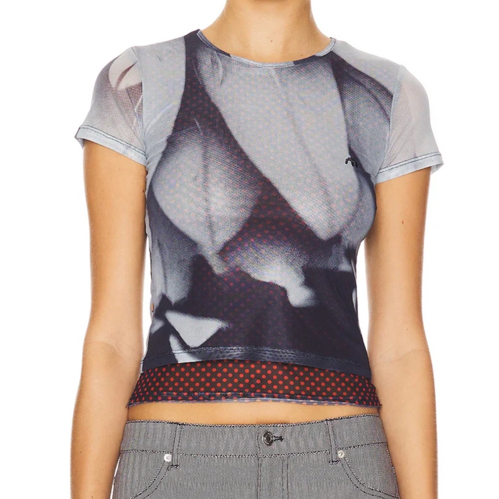 Miaou mini tee in feather print- Small